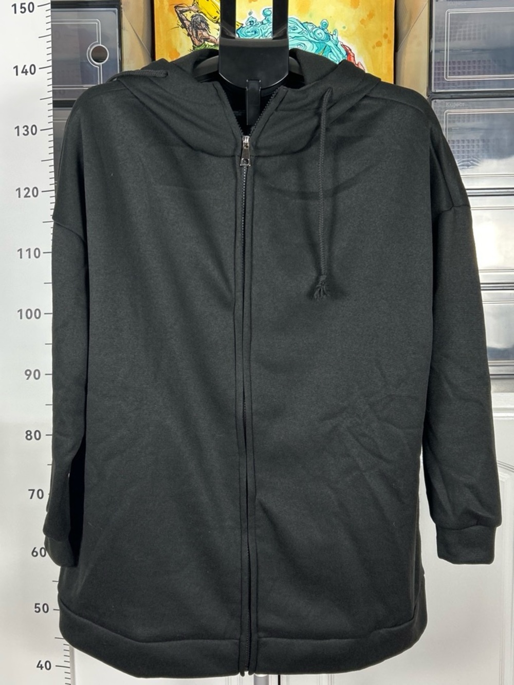 Men's Black Full-Zip Hooded Sweater